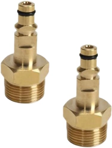WLngtv 2Pcs Gold M22 Adapter High Pressure Washer Hose Adapter Pressure Pipe Quick Connector Converter Fitting for K Series Pressure Washer Replacement Parts and Accessories,Pressure Washer Hose Adapter - Image 1