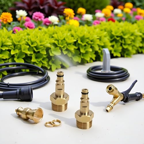 WLngtv 2Pcs Gold M22 Adapter High Pressure Washer Hose Adapter Pressure Pipe Quick Connector Converter Fitting for K Series Pressure Washer Replacement Parts and Accessories,Pressure Washer Hose Adapter - Image 5