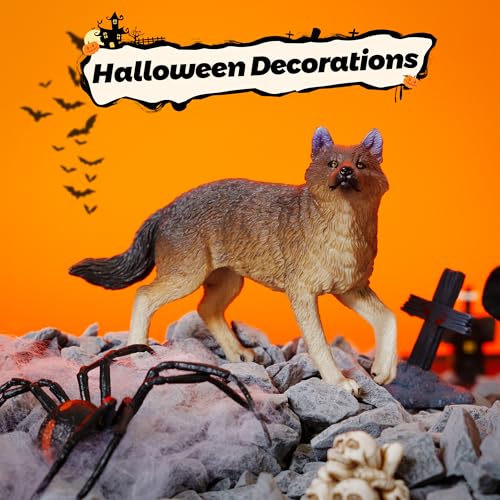 Toymany 8PCS Wolf Figures Forest Animals Toy Figurines - Plastic Jungle Zoo Animal Figurines for Kids Boys Girls Age 3-5 6-12 - Image 2