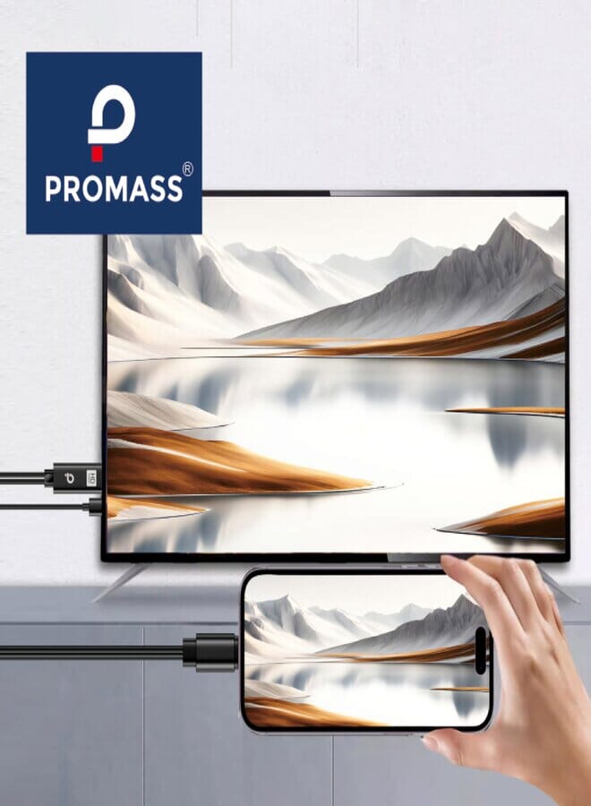 Promass Lightning to HDMI/HDTV Cable Adapter, HDTV AV Adapter Cable 1080P for i Phone/Projector/Monitor 2M - Image 3