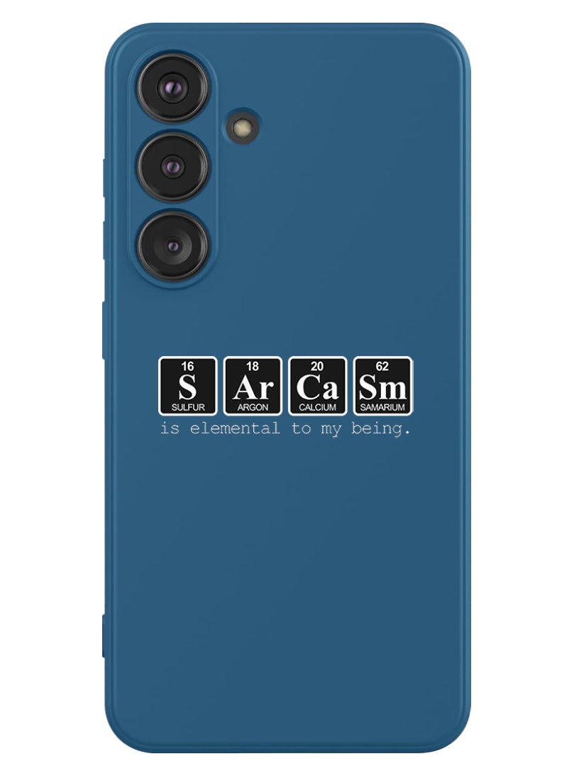 Theodor Protective Slim Fit Case Liquid Silicone Cover with Full Body Protection Anti-Scratch Shockproof Case For Samsung Galaxy S24 (Blue) - Sarcasm - Image 1
