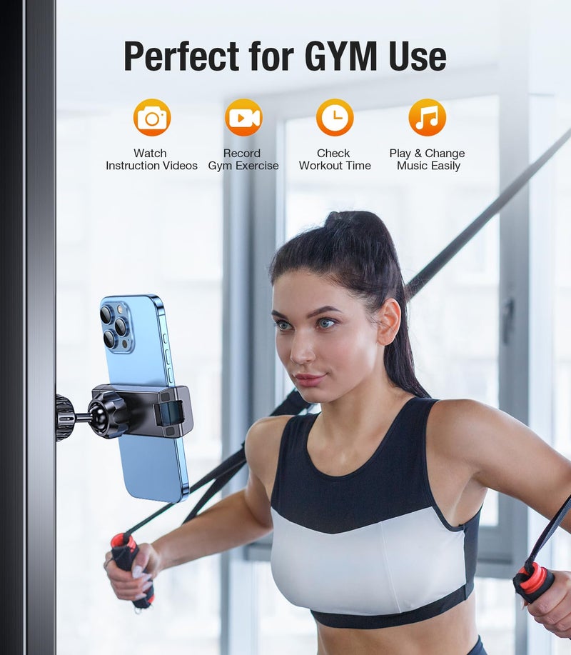 Coolpow Magnetic Phone Holder for Gymã€Strong Magnetsã€‘ Tripod Mount Ring Gym Magnetic Phone Holder Attach to Metal Surface, Gym Accessories for Men Women Essentials for All Smartphones 4.7-7" - Image 2