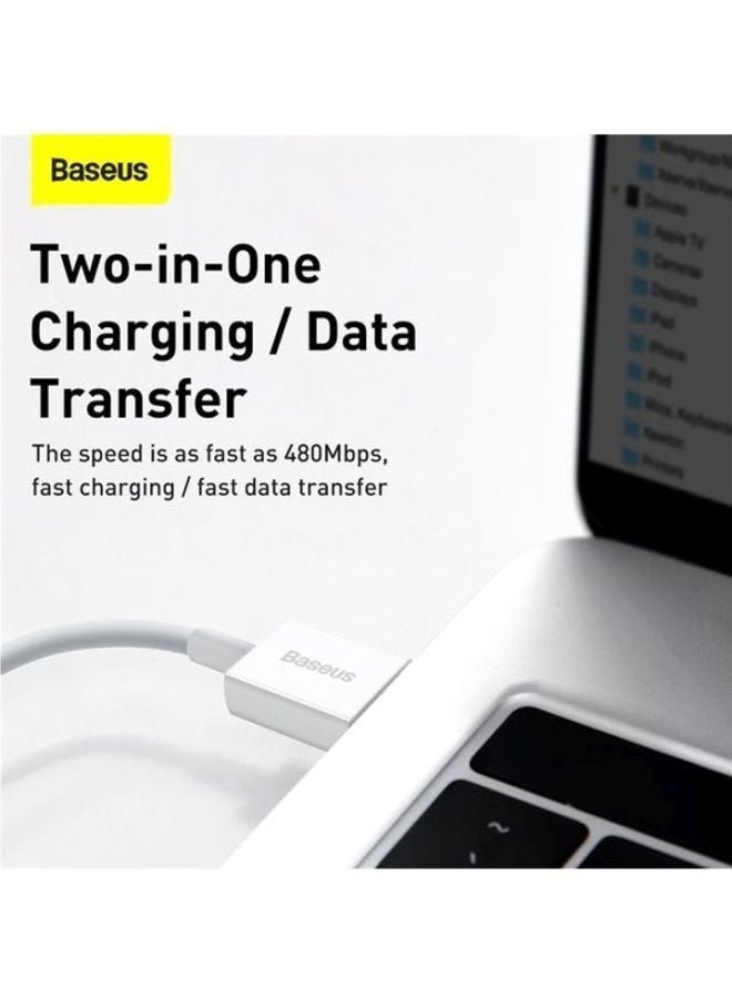 بيسوس كيبل ايفون بطول متر ربل من  - ابيض أبيض - Image 5