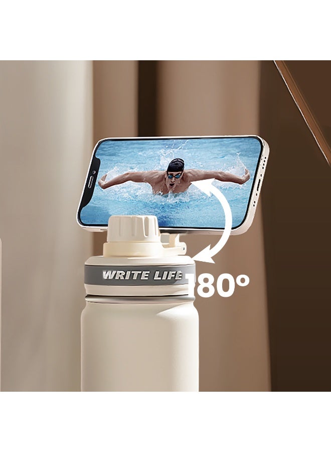 DRIP 🥤🧲 Stainless Steel Insulated Bottle with MagSafe Compatibility – Leak-Proof White Thermos for Hot & Cold Drinks, Travel, Office & Gym - Image 3