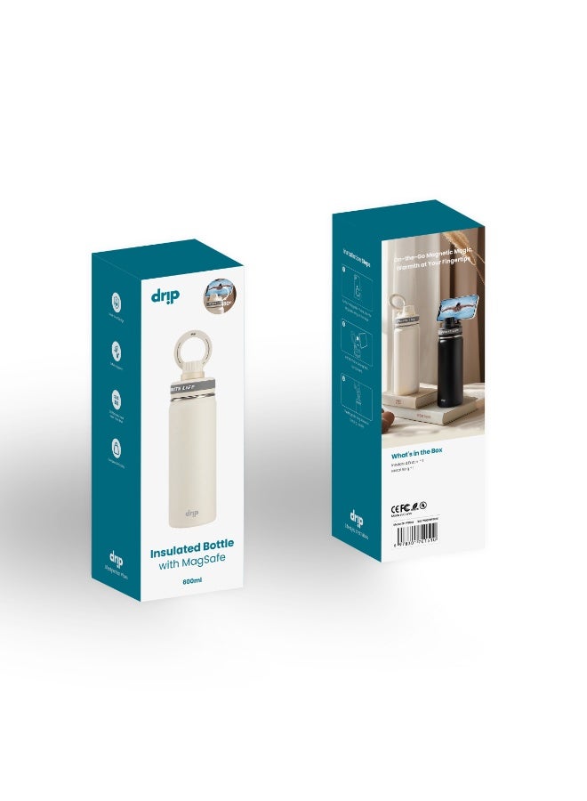 DRIP 🥤🧲 Stainless Steel Insulated Bottle with MagSafe Compatibility – Leak-Proof White Thermos for Hot & Cold Drinks, Travel, Office & Gym - Image 5