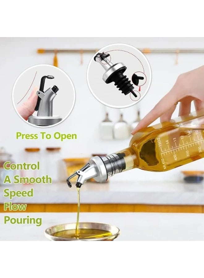 BLUBRAIN 2-Piece Oil And Vinegar Glass Bottle Set Multicolour 2x500ml - Image 3
