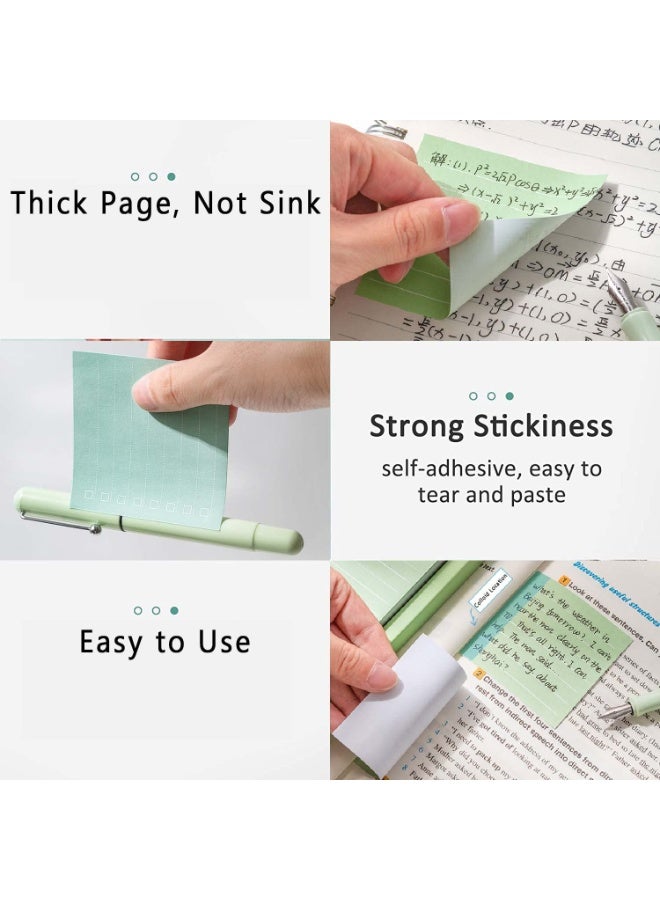Lined Sticky Notes Set, 240 Sheets Pastel Sticky Note Pads, Self-Stick Index Tabs Cute Memo Notepads for School, Office and Home - Image 2