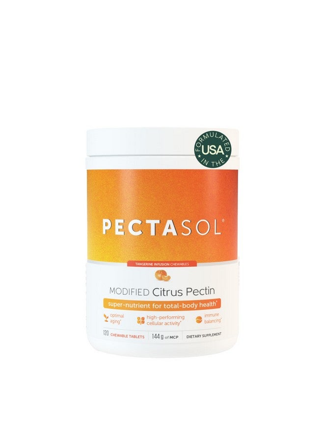 EcoNugenics PectaSol Modified Citrus Pectin - 120 Tangerine Chewable Tablets - Total-Body Health Supplement to Support Heart, Immune System, Inflammation Response + Maintain Healthy Galectin-3 Levels - Image 1