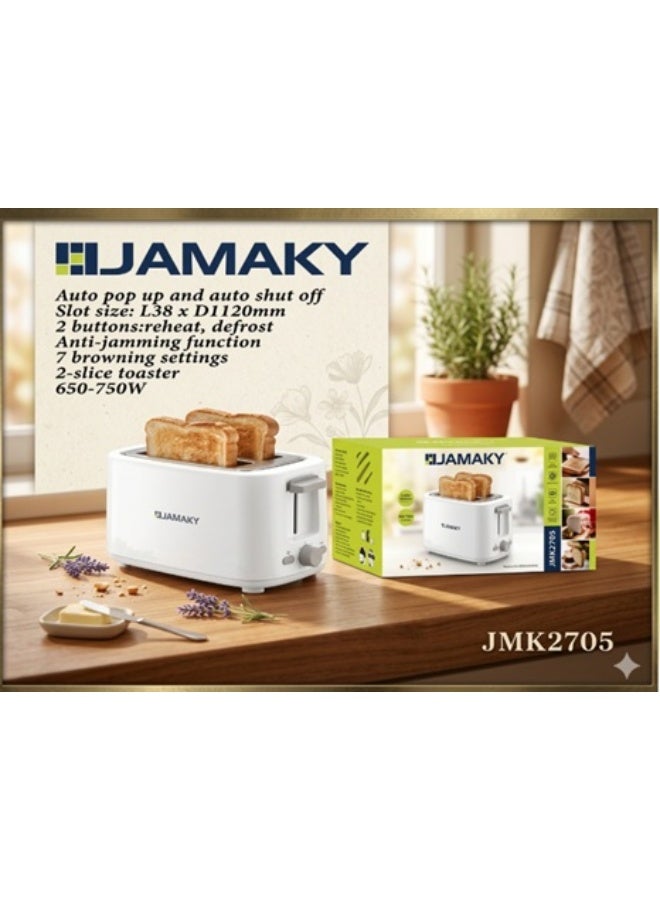 Jamaky Italy Jamaky محمصة الخبز الكهربائية توستر جاماكى 2705 قدرة 750 وات ضمان 12 شهر - Image 3
