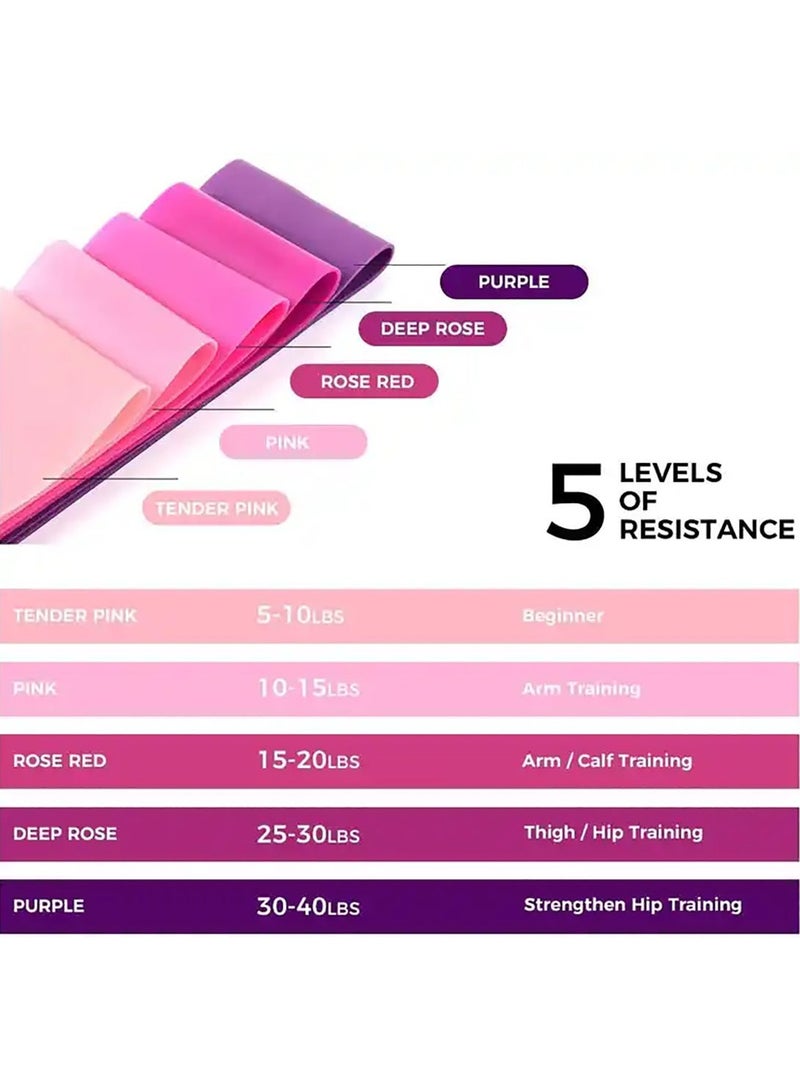 5Pcs Resistance Bands Exercise Fitness Bands For Weight Lifting Fitness Strength Training And Yoga - Image 3