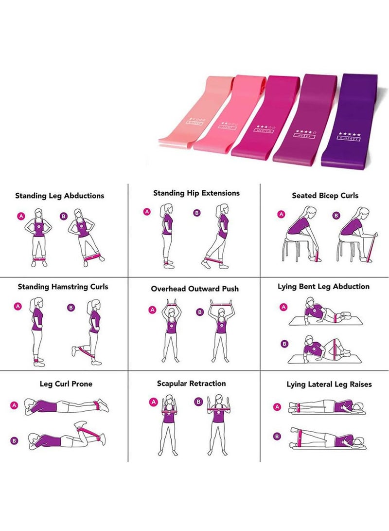 5Pcs Resistance Bands Exercise Fitness Bands For Weight Lifting Fitness Strength Training And Yoga - Image 5