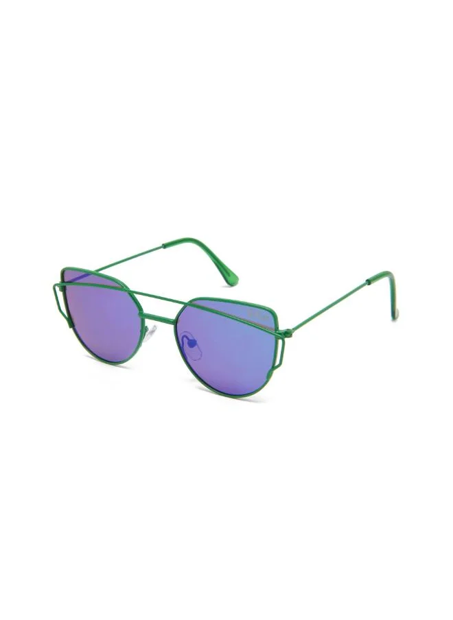 لي كوبر Polarized Sunglasses Green Frame Green Mirror Mirror Lens 48mm  - LCK117C01