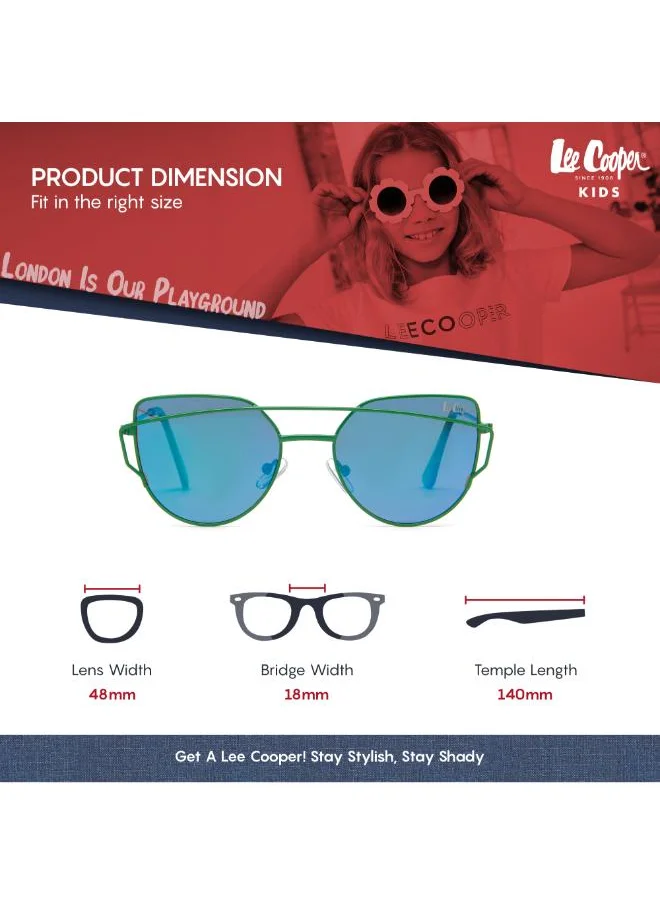 لي كوبر Polarized Sunglasses Green Frame Green Mirror Mirror Lens 48mm  - LCK117C01