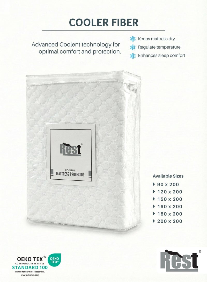 Rest Premium Coolent Mattress Protector 150x200+35CM Breathable & Waterproof - Image 3