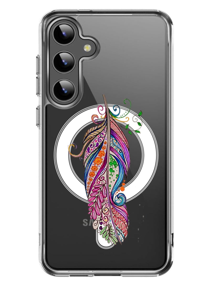 Theodor Magnetic Case for Samsung Galaxy S24 Plus 6.7-inch Compatible with MagSafe Wireless Charging, Shockproof Phone Bumper Cover Feather copy - Image 1