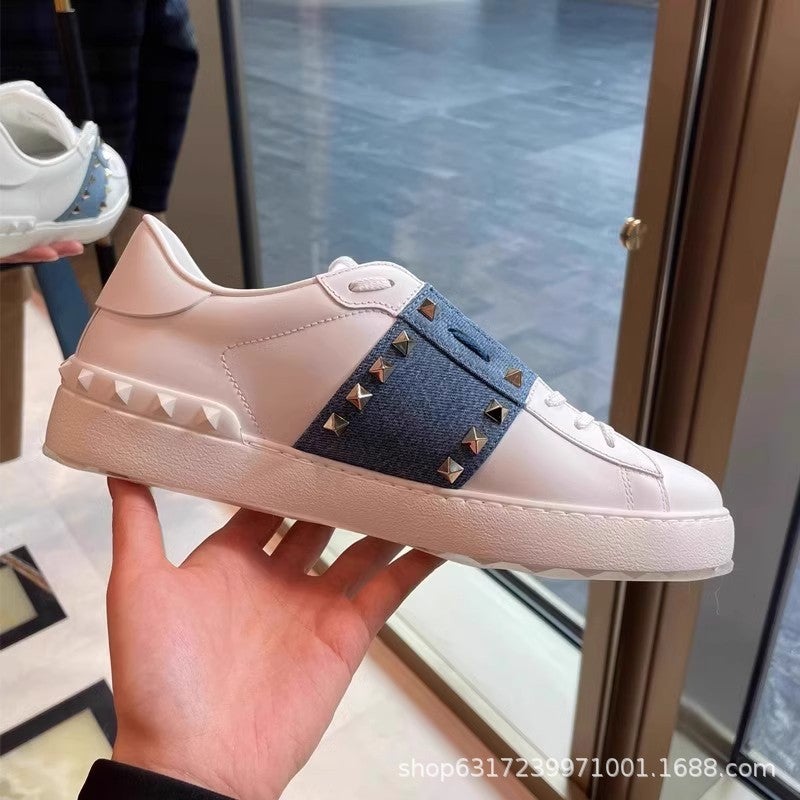 Breathable Sneakers Casual Men'S Shoes White Shoes Men'S Single-Layer Shoes Rivet European Fashion Shoes Women'S Shoes - Image 2