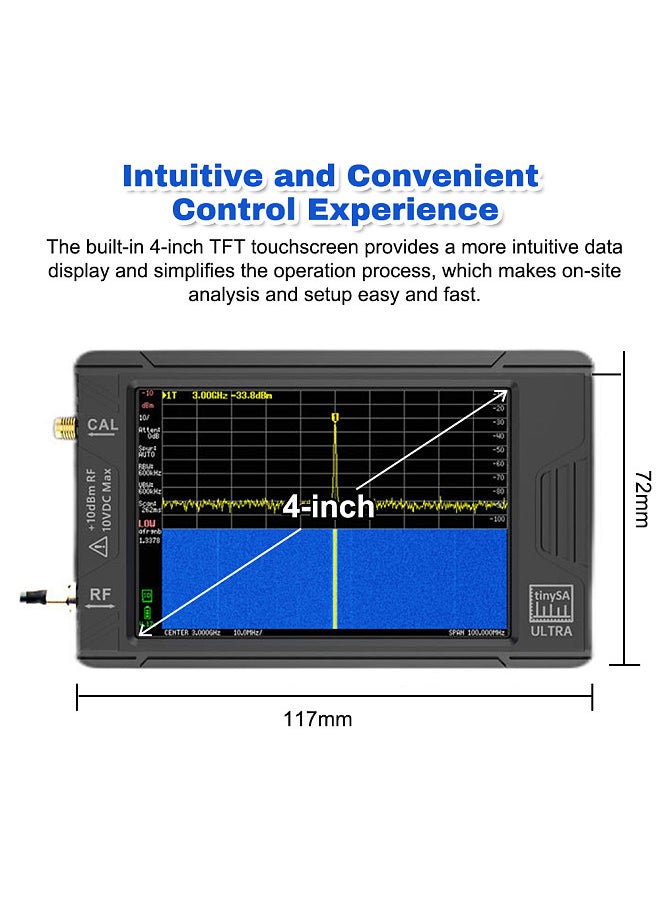 tinySA Portable Spectrum Analyzer Handheld 100k-5.3GHz High Frequency Signal Generator Built-in LNA