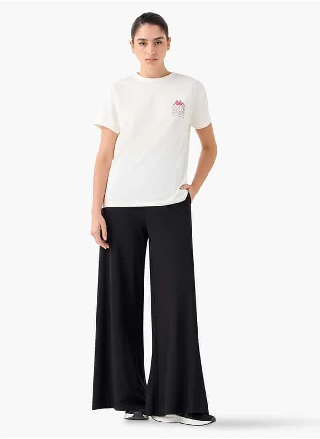 كابا Kappa Graphic Print T-shirt with Crew Neck and Short Sleeves