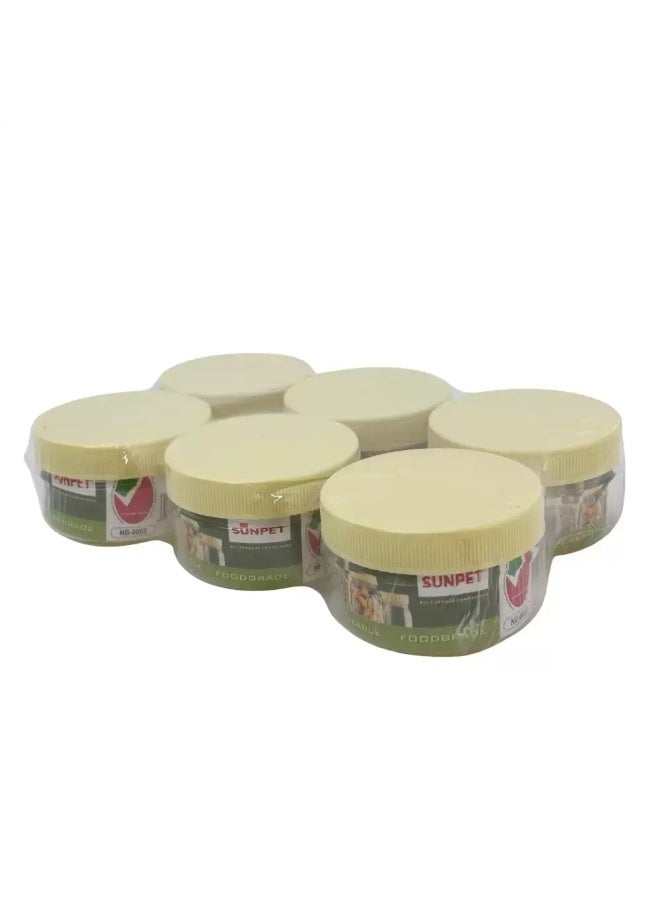 Sunpet Sunpet Multipurpose Small Top Yellow Plastic Small Food Storage Container- 6X150ml - Image 1