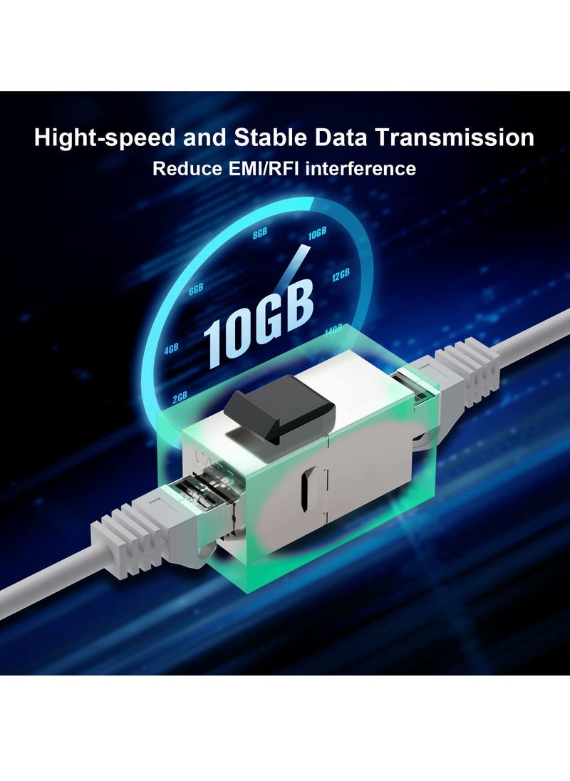 Generic CAT7 RJ45 Keystone Shielded Coupler Ethernet Female to Female Jack STP Insert for Cat7 Cat6a Cat6 Cat5e Cable 5 Pack  - Image 4