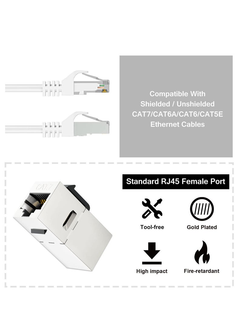 Generic CAT7 RJ45 Keystone Shielded Coupler Ethernet Female to Female Jack STP Insert for Cat7 Cat6a Cat6 Cat5e Cable 5 Pack  - Image 3