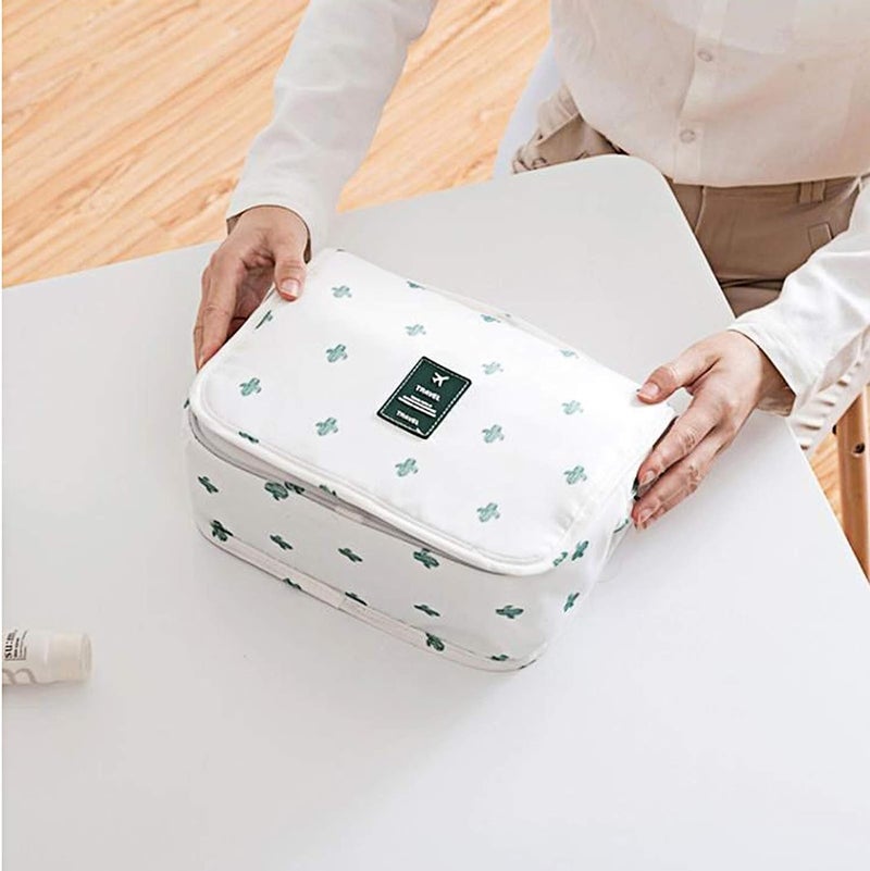 TAGUDA Multi-Function Travel Hanging Toiletry Bags Cosmetic Bag Makeup Bag for Women, Men (WHITE CACTUS) - Image 2