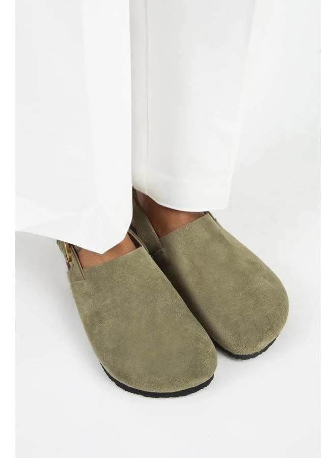 Manijero  Antonella Women's Real Leather Back-Strap Sabo Sandal in Khaki. for Women | Best Price UAE
