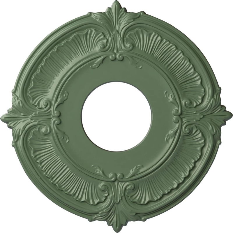 Ekena Millwork CM12ATAGF Attica Ceiling Medallion (Fits Canopies up to 3 1/2"), Hand-Painted Athenian Green - Image 1