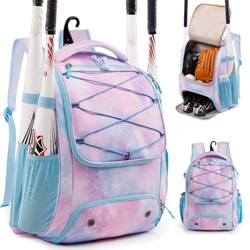 VIGEGARI Youth Baseball Bag Backpack with Bat Holder for Boys Girls Baseball Softball Bat Bag for TBall Equipment Kids Baseball Backpack with Shoe Compartment Glove Storage - Image 1