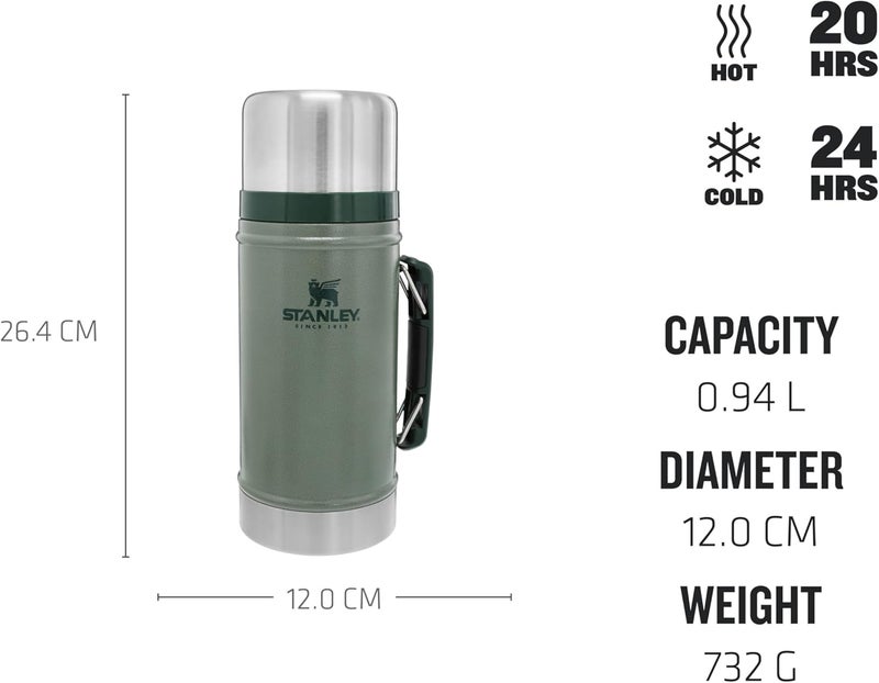 Stanley Classic Vacuum Food Jar, 0.94 Liter, Hammertone Green - Image 2