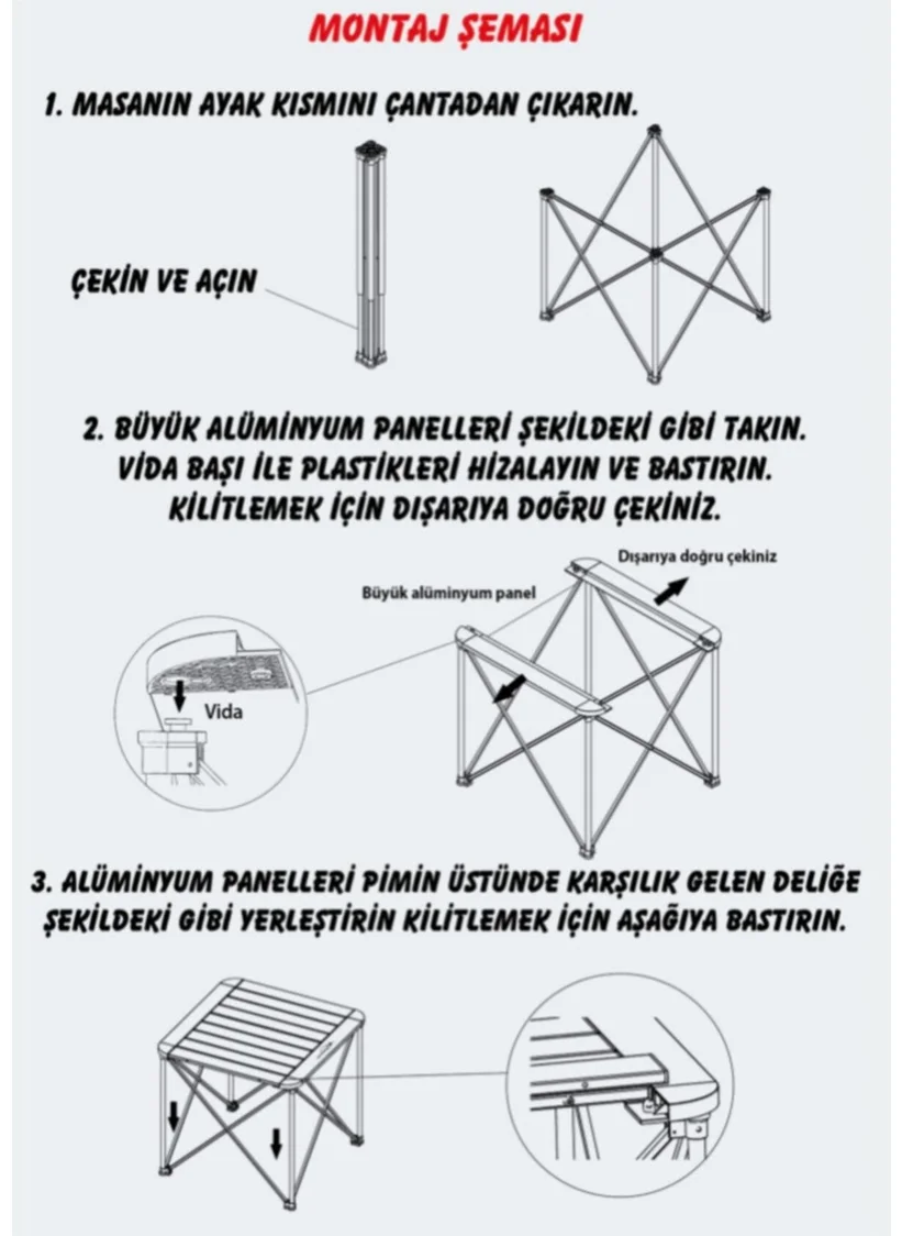 Nurgaz Campout Large Aluminum Camping Table