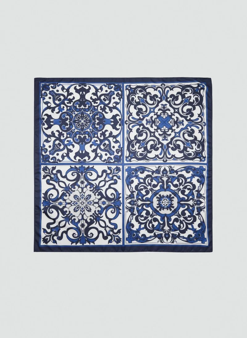MANGO Tile-print scarf