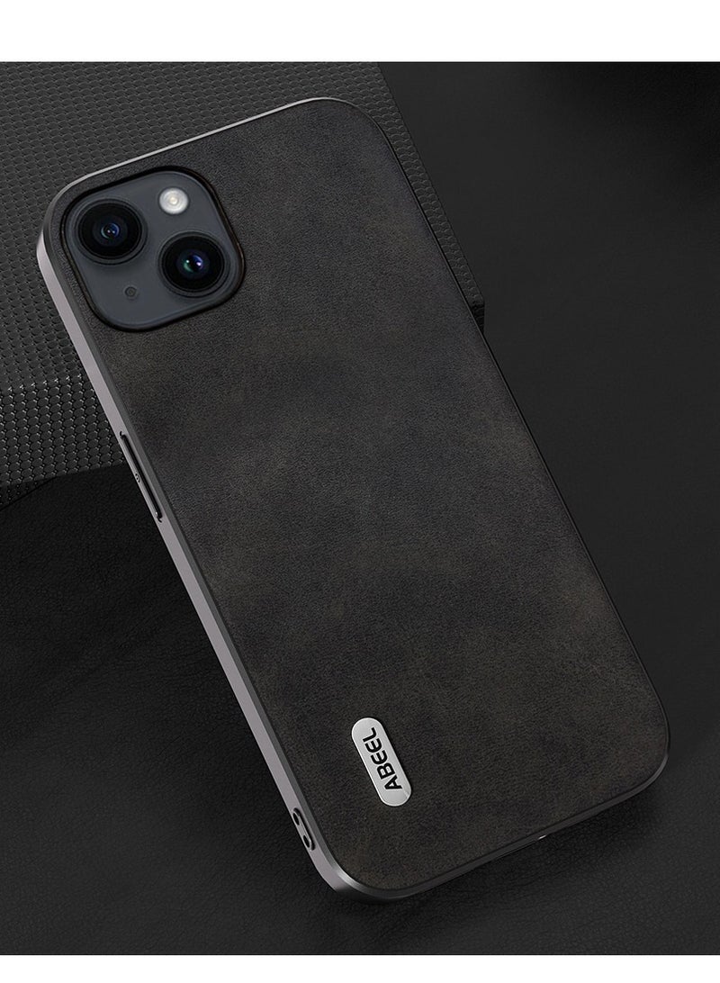 GULFLINK PU Leather Case Slim Luxury Business Non-Slip Grip Rugged Shockproof Full Body Protective Case for iPhone 15 Plus Black - Image 1