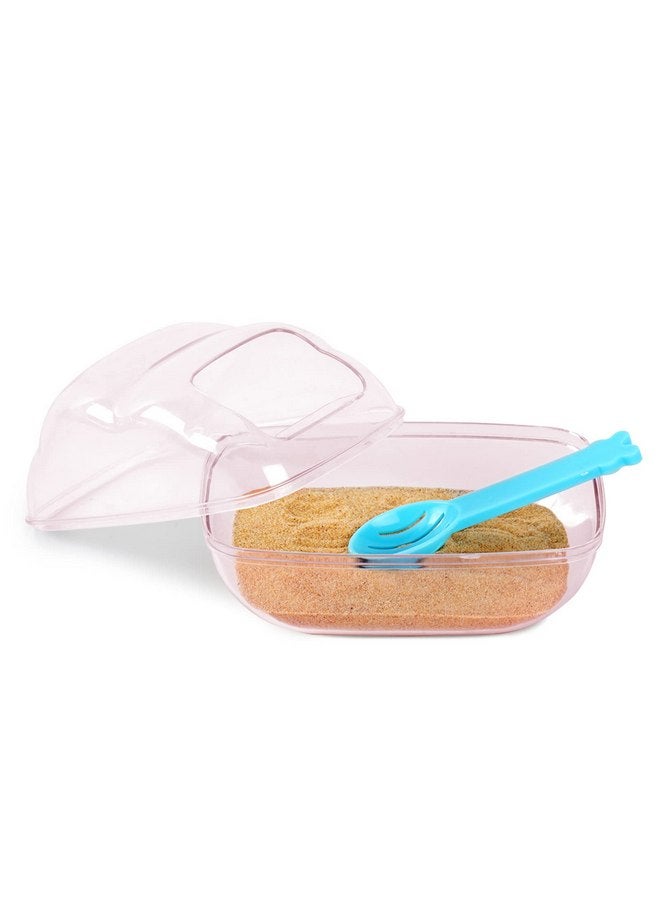 BUCATSTATE BUCATSTATE Hamster Dust Bath Container Hamster Sand Bath Kit Small Animal Toilet Cage Accessories for Gerbil, Syrian Hamster, Mouse, Rat (Pink, Medium)  - Image 2