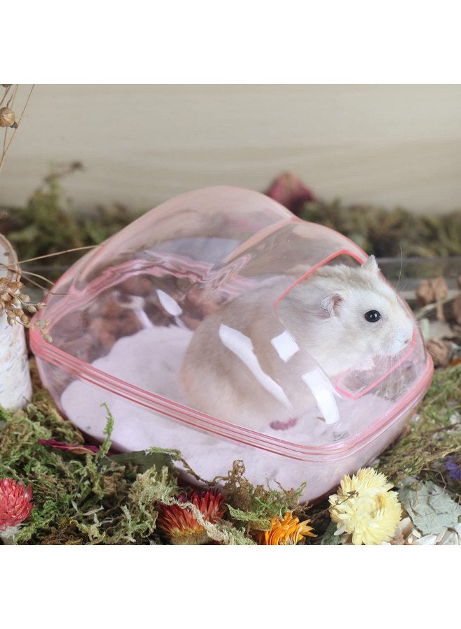BUCATSTATE BUCATSTATE Hamster Dust Bath Container Hamster Sand Bath Kit Small Animal Toilet Cage Accessories for Gerbil, Syrian Hamster, Mouse, Rat (Pink, Medium)  - Image 4