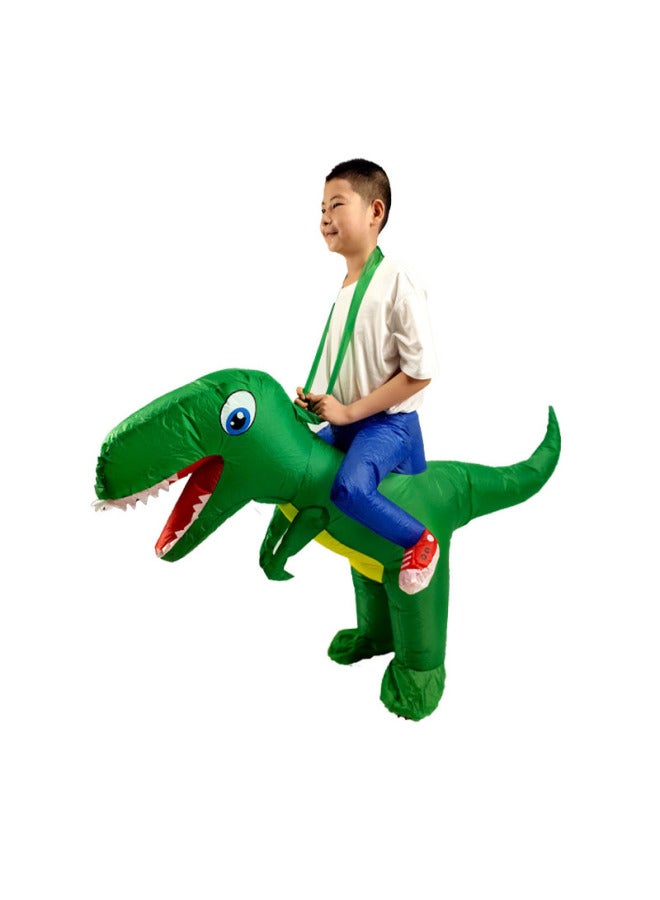 Loquat Cross Border  Dinosaur Stegosaurus Adult Party Party Cosplay Performance Suit Tyrannosaurus Rex Inflatable Suit Doll-Color:Green Big Head Dinosaur Children 90-120cm - Image 1
