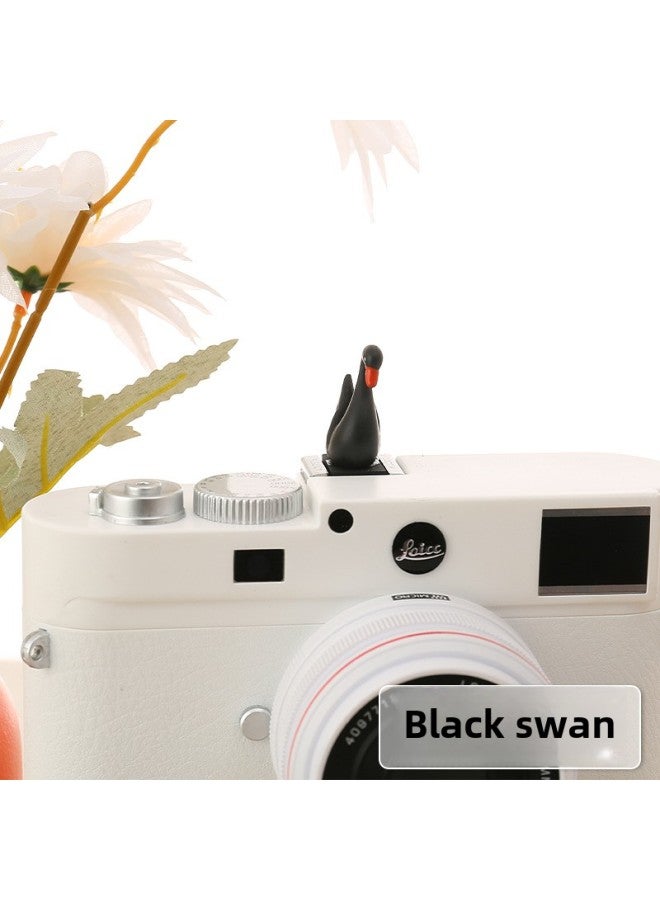 Cartoon Three-dimensional Doll Hot Boots For Canon Sony Fuji Micro SLR Universal Cute Dustproof Protective Cover-Color:black Swan - Image 1