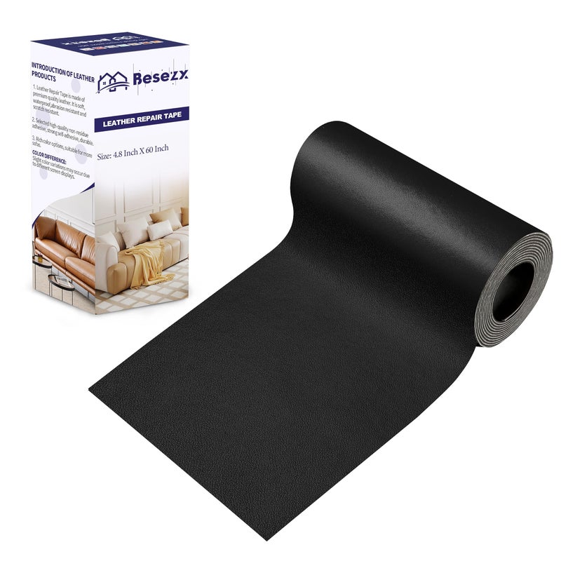 Besezx Leather Repair Patch Tape Kit Self Adhesive Leather Repair for Furniture Couch Sofa Car SeatsOffice ChairVinyl Repair Kit48inx60in 