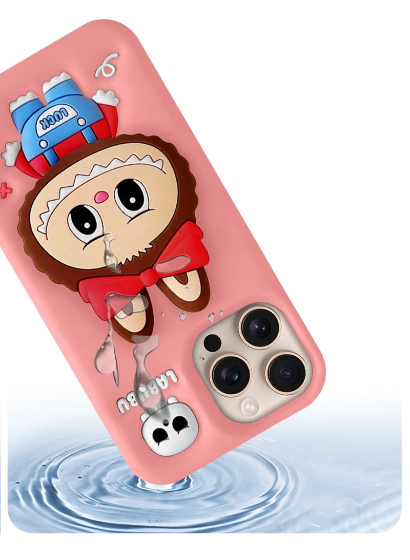 CATANES 2Packs Case Cover Soft Silicone for Apple iPhone 16 Pro Max Labubu Elegant Protection and Quad-Camera Precision Cutout - Pink  - Image 5