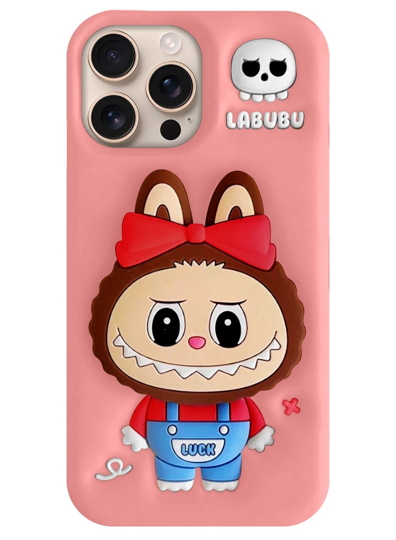 CATANES 2Packs Case Cover Soft Silicone for Apple iPhone 16 Pro Max Labubu Elegant Protection and Quad-Camera Precision Cutout - Pink  - Image 2