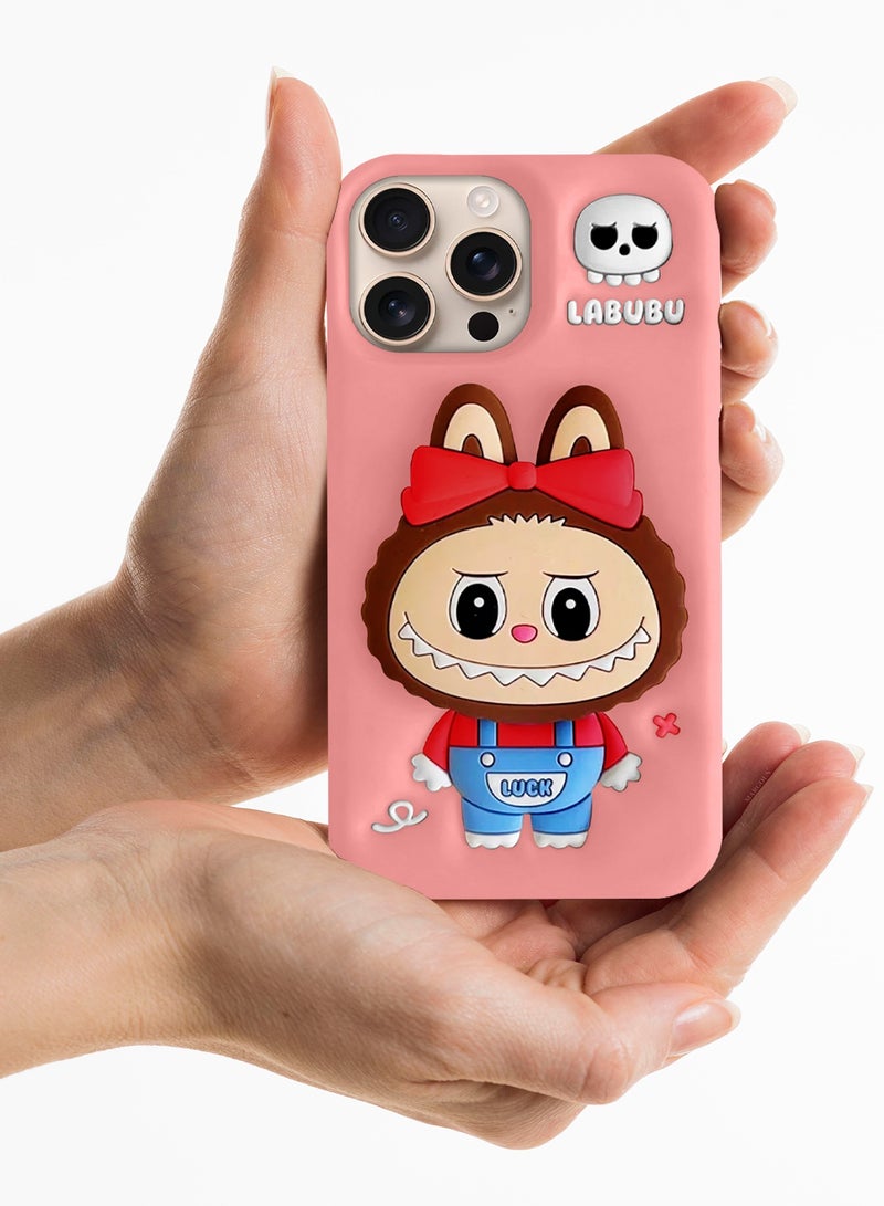 CATANES 2Packs Case Cover Soft Silicone for Apple iPhone 16 Pro Max Labubu Elegant Protection and Quad-Camera Precision Cutout - Pink  - Image 4