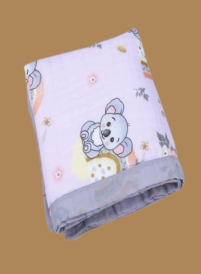 Tiny Treasures 100% Organic Cotton 6-Layer Muslin Baby Blanket (100x110 cm) is Super Soft, Breathable, Gentle on Baby's Skin. Perfect for Comfort, Warmth, and Everyday use. Includes 1 Blanket (Purple) - Image 2