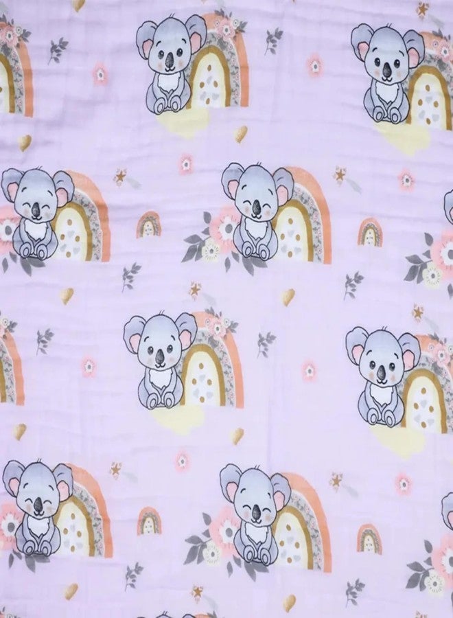 Tiny Treasures 100% Organic Cotton 6-Layer Muslin Baby Blanket (100x110 cm) is Super Soft, Breathable, Gentle on Baby's Skin. Perfect for Comfort, Warmth, and Everyday use. Includes 1 Blanket (Purple) - Image 4