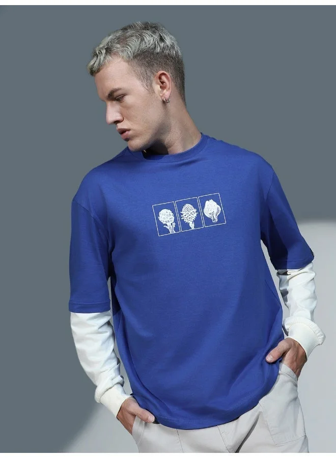 هوبرهولمي تيشيرت رجالي أزرق كاجوال أنيق