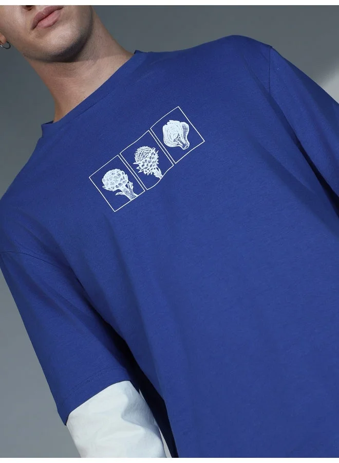 Hubberholme Blue Men's Blue T-shirts - Casual and Stylish Basic Tee for Men | Best Price UAE