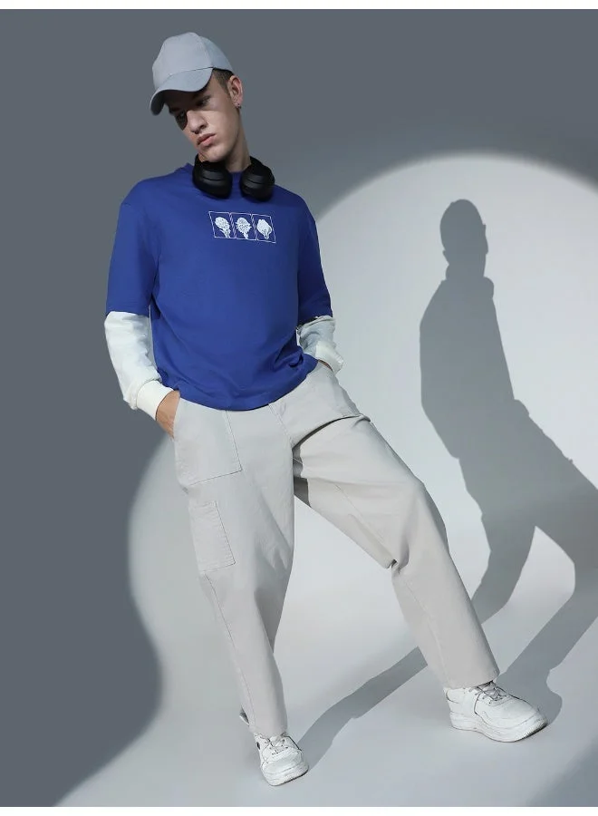 Hubberholme Blue Men's Blue T-shirts - Casual and Stylish Basic Tee for Men | Best Price UAE