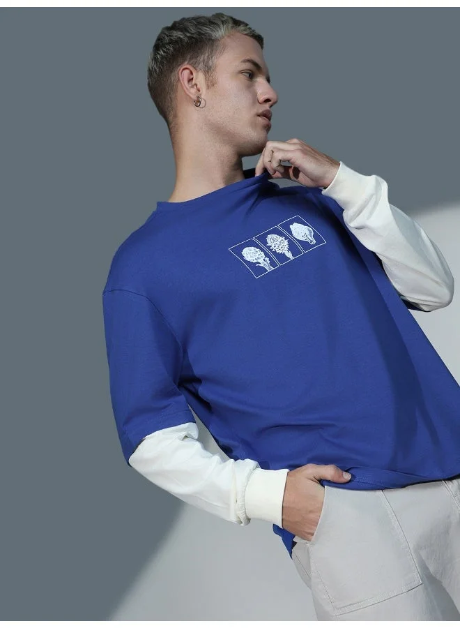 Hubberholme Blue Men's Blue T-shirts - Casual and Stylish Basic Tee for Men | Best Price UAE