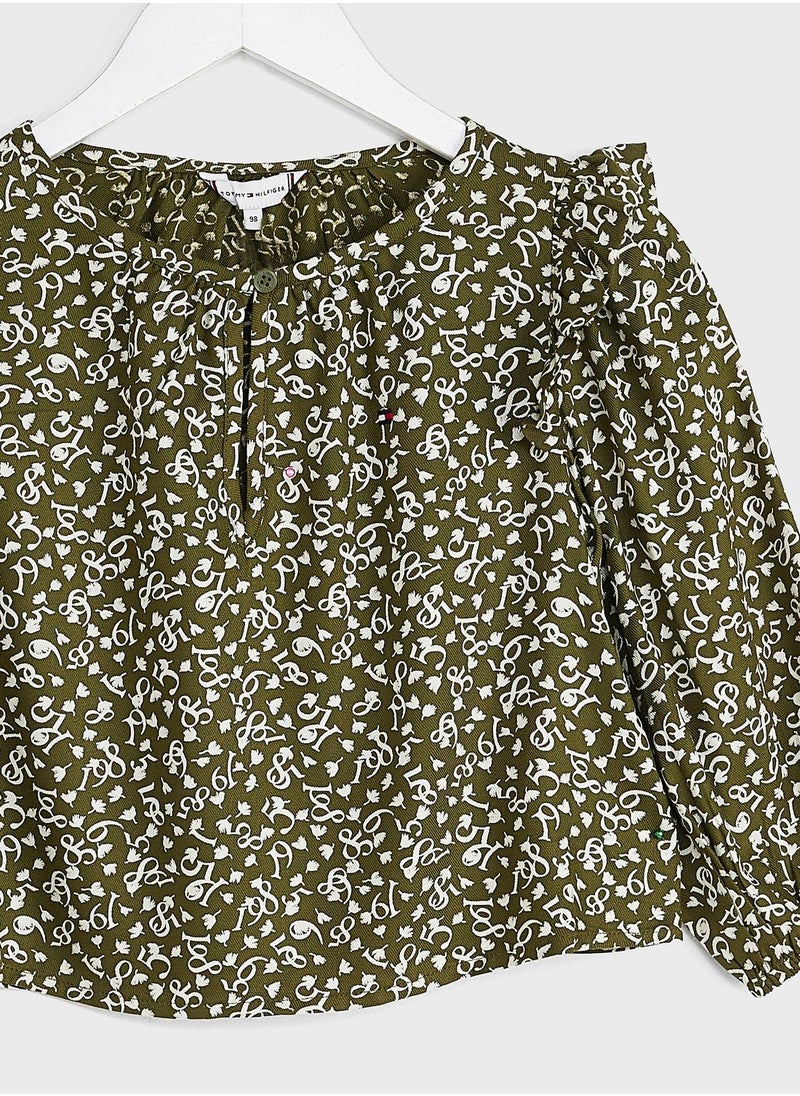 TOMMY HILFIGER - Kids Micro Floral Print Top - Image 1