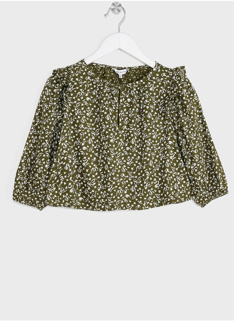 TOMMY HILFIGER - Kids Micro Floral Print Top - Image 1
