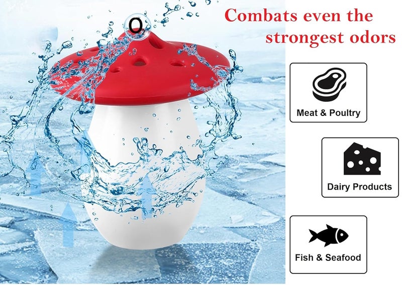 GION GION Refrigerator Freshener Deodorizer Odour Absorber Eliminator Fridge Odor Smell Remover Baking Soda Deodorizer Mushroom Shape Holder No Soda 1Pcs  - Image 4